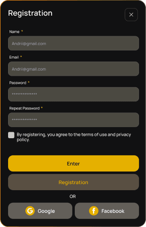 Sign up in just a few clicks